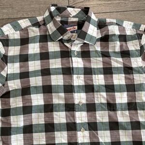 Johnnie-O Shirt‎ Men’s Medium Hangin Out Green Plaid Casual Button Down Golf